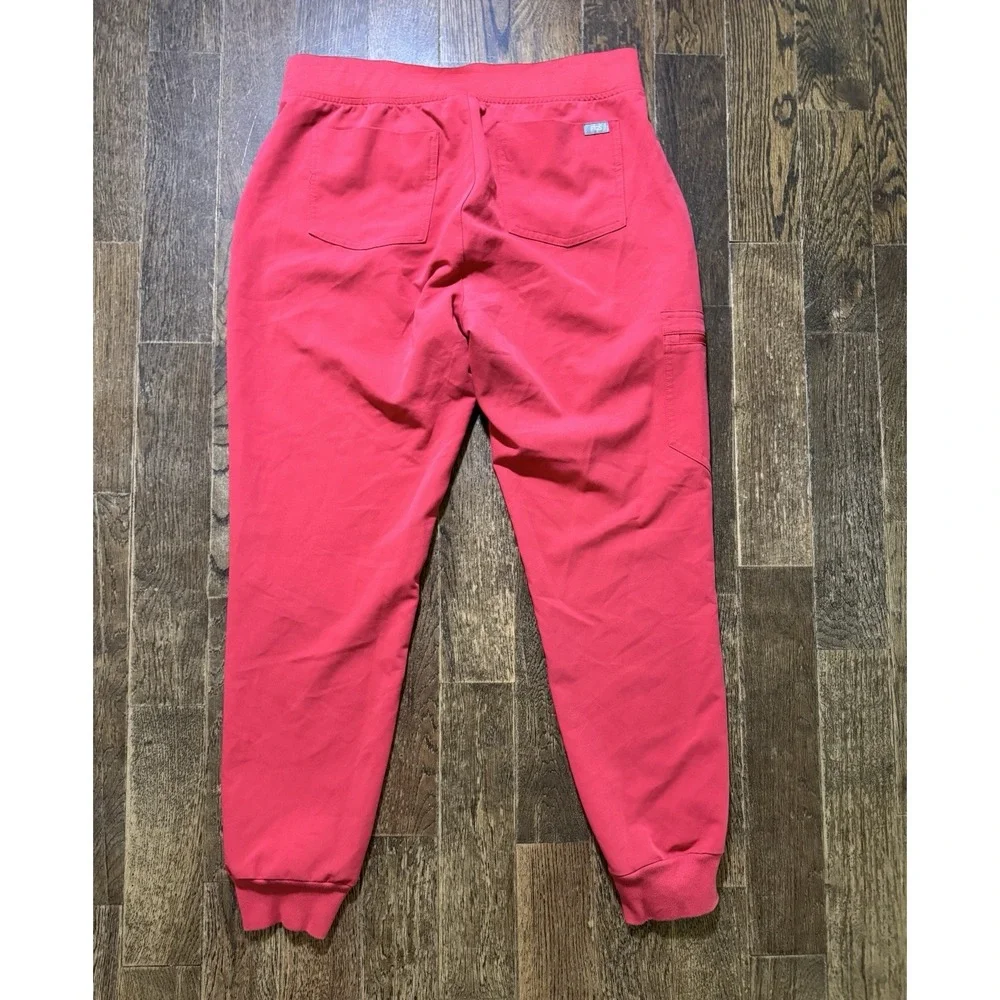 FIGS Scrub Pants Women's Size M Technical Collection Red Drawstring Cuffed Ankle